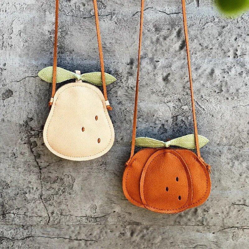 Cartoon Cute Kids Mini Bags for Toddler Girls Pumpkin / Pear / Ladybug Crossbody Bag Kawaii Baby Children's Small Handbags Gift
