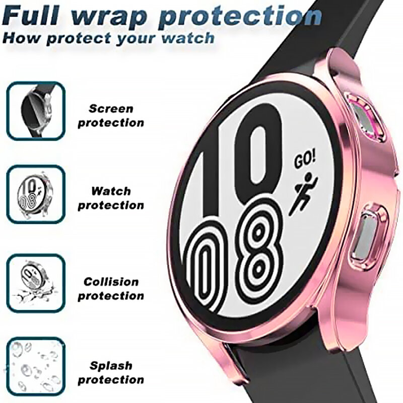 Custodia per orologio per Samsung Galaxy Watch 4/5/6 40mm 44mm protezione per schermo TPU copertura protettiva per paraurti All-Around per orologio Samsung Galaxy Watch 6 40mm 44mm