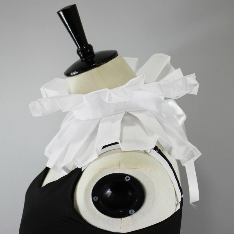 Womens Vintage Cotton Ruffle Fake Collar Victorian White Neck Ruff Scarf Halloween Cosplay Costume Drop Shipping