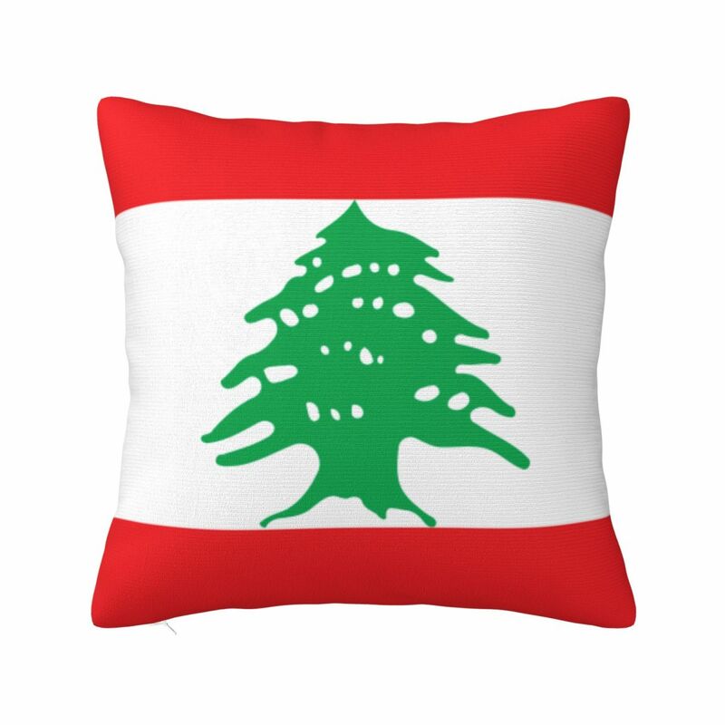 Sarung bantal persegi bendera Lebanon untuk Sofa bantal lempar