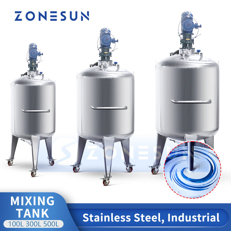 ZONESUN Electric Heating Mixer Agitator Stirring Blending Vessel Emulsifier Cosmetics Homogenizing Equipment ZS-MB100L