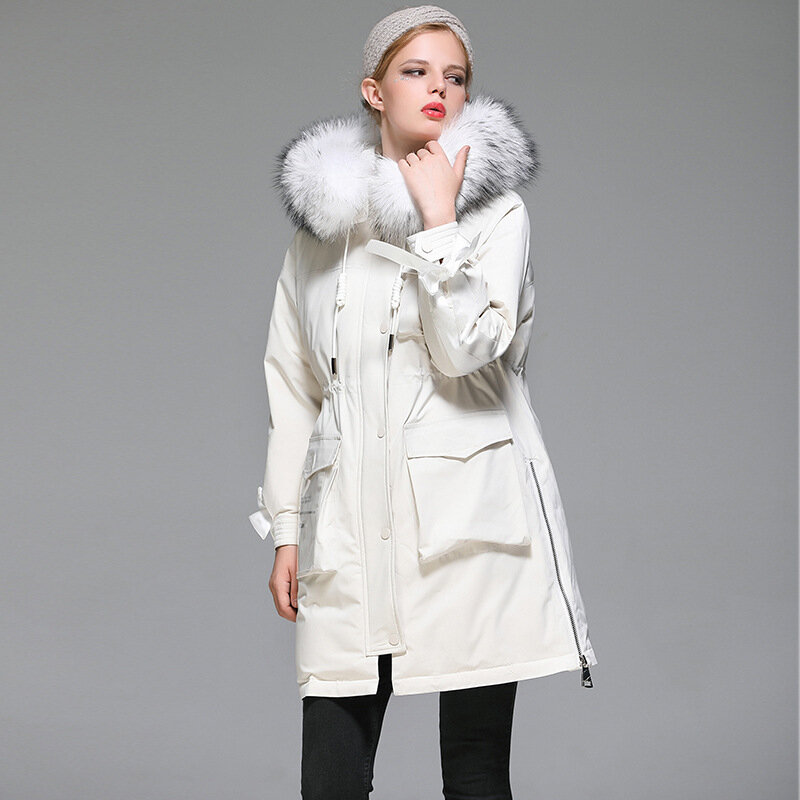 2022 Fashion Winter White Women Warm Ski Down Jackets Coats Casual Warm Hoodies Black White Puffer Jacket Women