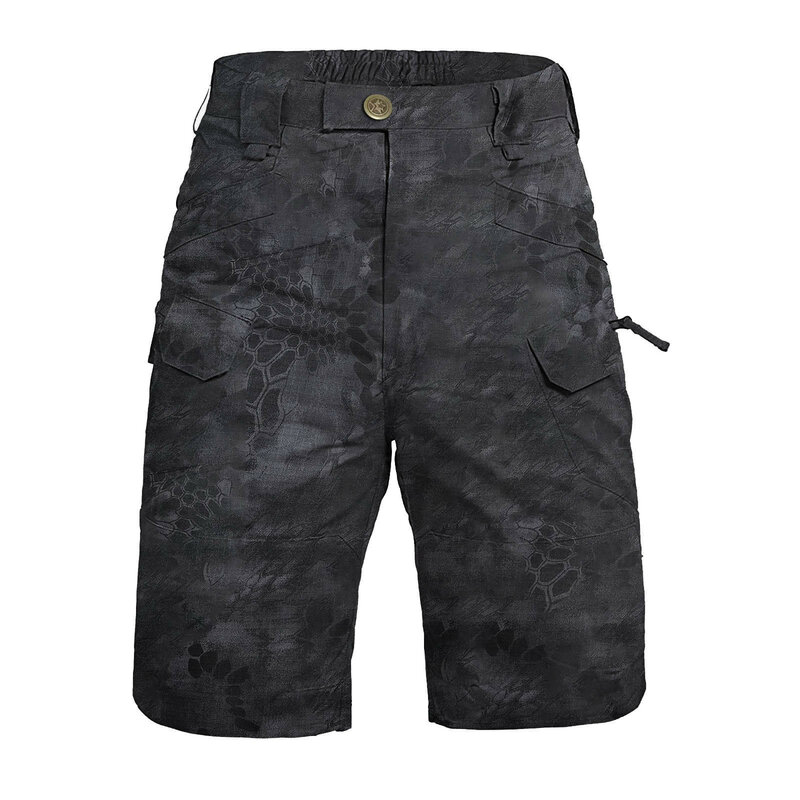 Herren Camouflage Shorts Casual Sport elastische Taille gerade geschnittene Shorts Frühling Sommer Outdoor Jogging Shorts mit Taschen