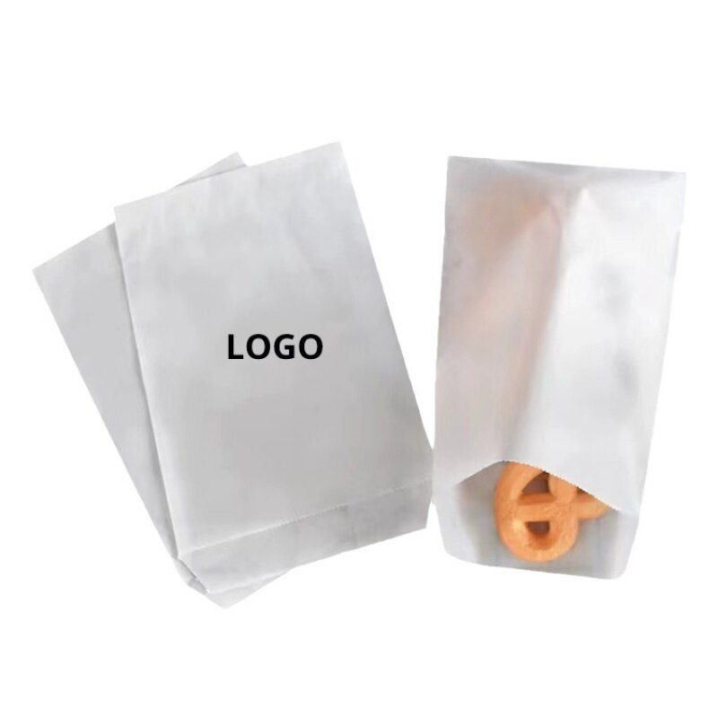 Customized product、Custom Logo White food Grade Grease Sandwich Resistant Coated Wax Lined For Bakery Cookies Snacks French Frie