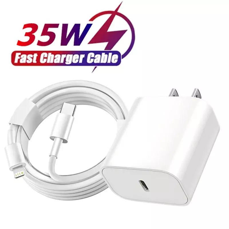 Cable de carga rápida PD 35W para Apple iPhone 14 Plus 13 12 mini 11 Pro XS Max XR X iPad 9 35W, Cable de carga rápida PD 1m 1,5 m 2 m 3m