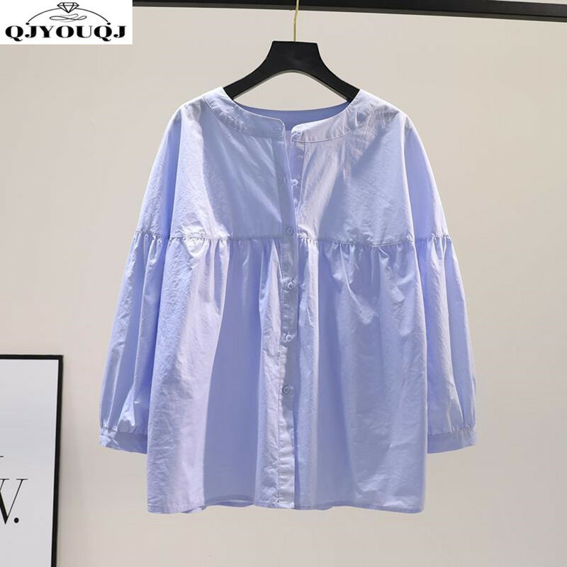 Puur Katoenen Shirt Dames Koreaanse Versie Lente/Zomer Nieuw Dames Shirt Modieus En Veelzijdig Temperament Cardigan Top