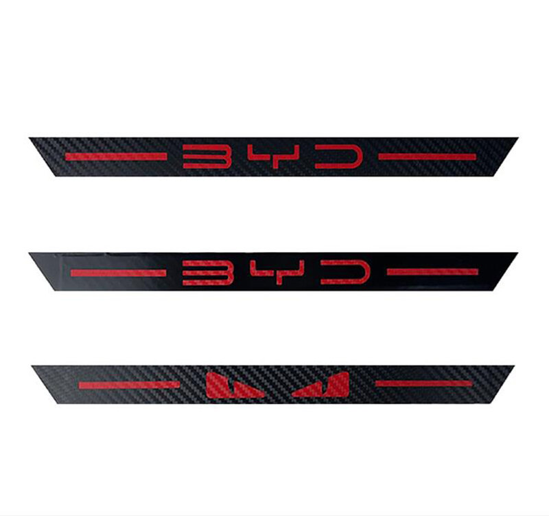 For BYD Atto 3 Yuan Plus 2022 2023 High-position Brake Light Stickers Car Logo Carbon Fiber Texture Automobiles Parts