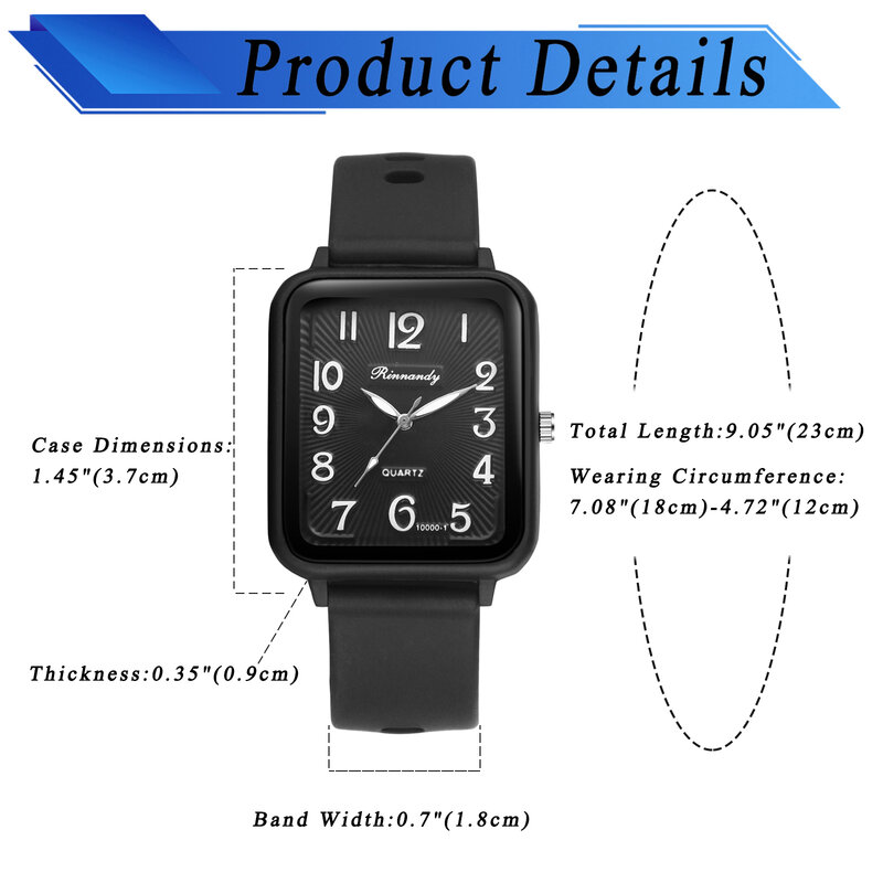 LANCARDO prostokątny silikonowy dla chłopców z motywem sportowym zegarek dziewczęcy łatwy do odczytania prostokątny pasek silikonowy modny zegarek prezent na walentynki