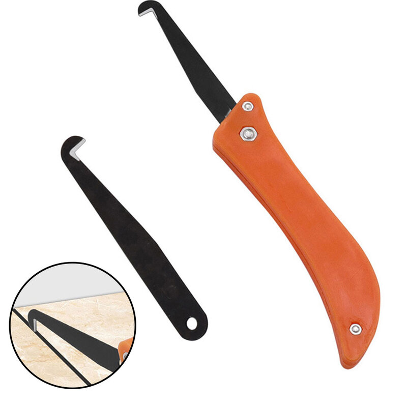 Set alat pembersih tangan multifungsi, pisau kait nyaman, alat pembersih dapur panjang 21.2cm