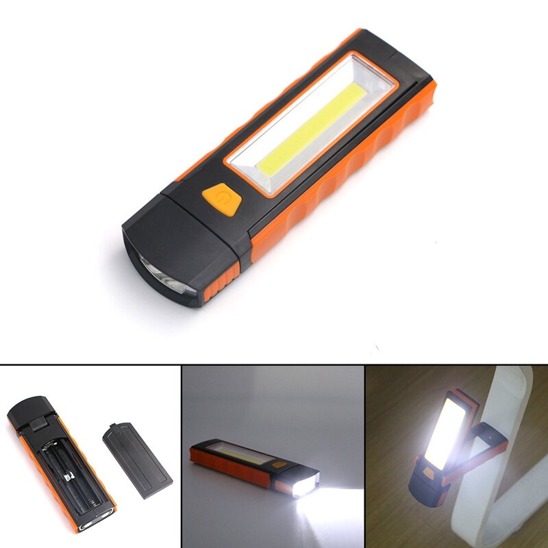 Lámpara de luz LED COB portátil, linterna magnética, gancho plegable, herramienta de mano para exteriores, Camping y Deporte