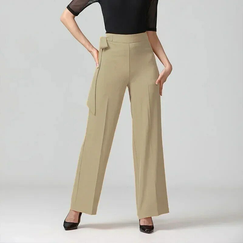 Женские модные брюки с ленточным бантом весна-осень эластичные женские повседневные дышащие брюки с высокой талией