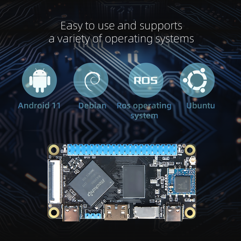 Single-board Computer Dual Wifi BT4.2 40 Pin Run Android 11 Ubuntu With MIPI CSI DSI RK3566 Motherboard For Rasperry pi 5