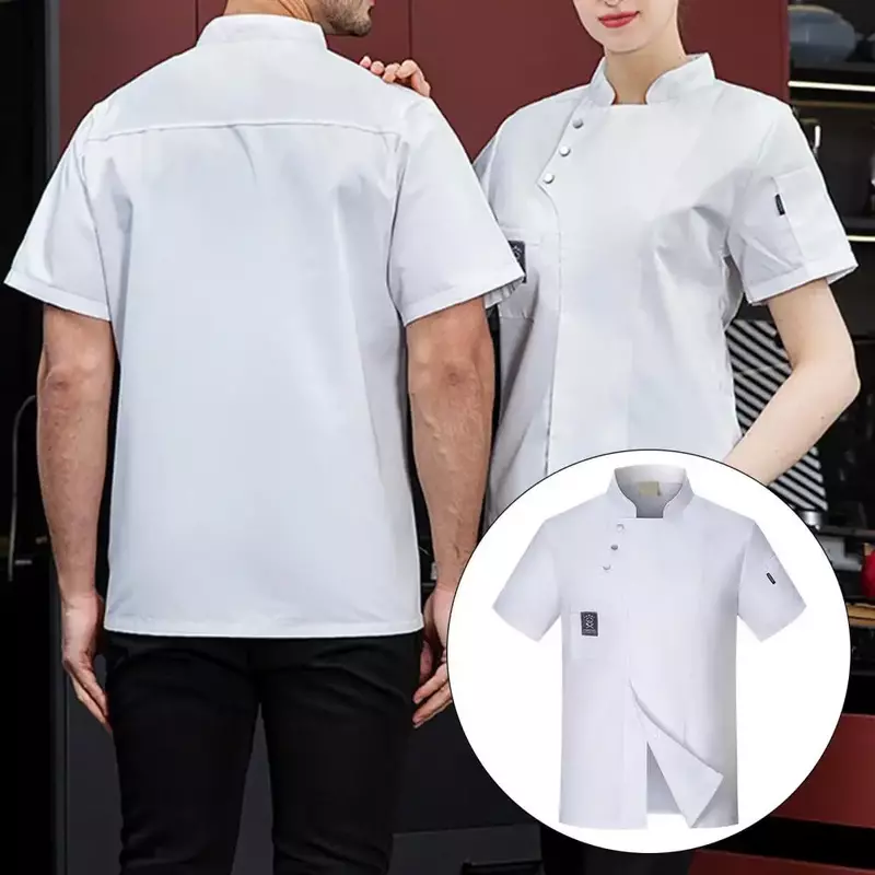 Unisex Chef's Jacket Uniform Cook Restaurant Hotel Cafe Chef Womens Mens Coat Canteen Breathable Shop Costume Work Cake