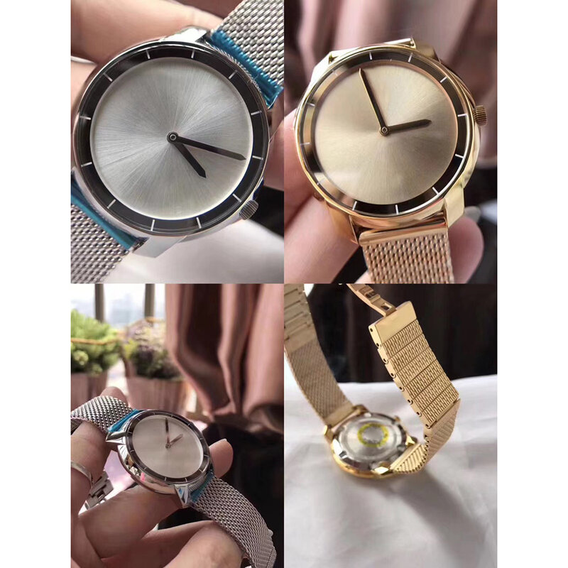 남녀공용 클래식 브랜드 손목 시계, 커플 애호가, 스테인레스 스틸 금속 밴드, 쿼츠 시계 M7