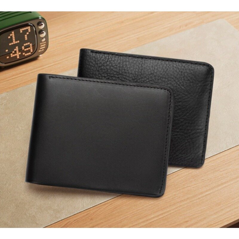 محفظة رجالية بسيطة مع فتحات بطاقات متعددة ، محفظة أعمال قصيرة
