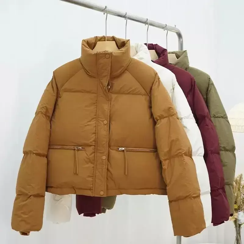 2024 Winter Puffer Jacke Frauen Mode kurze warme Jacke Sustans gepolsterte Parkas für Frauen Oberbekleidung Mäntel Baumwolle Daunen Parkas