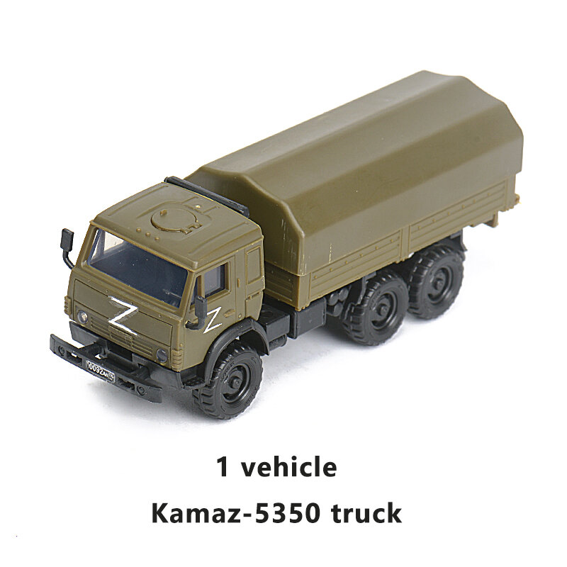 Militar caminhão montagem quebra-cabeça modelo para meninos, simulado artilharia brinquedo, foguete russo, KAMAZ-5350, 1:72