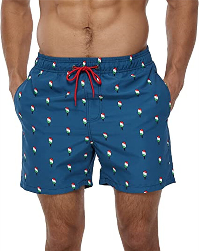 Bañador corto de verano para hombre, traje de baño para playa, Surf, pantalones deportivos, forro de malla y bolsillos