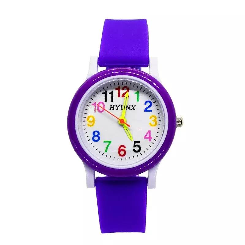2024 nowy dziecięcy zegarek kwarcowy dla studentów na zewnątrz sportowa bransoletka zegar 9 jednolity kolor silikonowy pasek zegarki dla dzieci