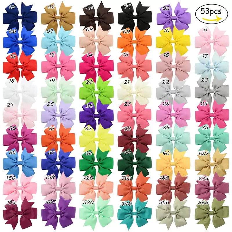 Wholesale 3'' Solid Ribbon Bowknot Hair Clips For Baby Girls Handmade Bows Hairpins Barrettes Headwear Kids Hair Accessories