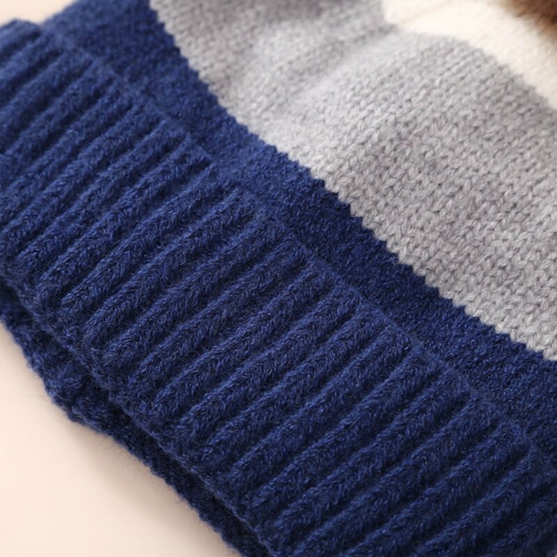 Sciarpa per cappello a cuffia in maglia calda invernale per ragazzi e ragazze per bambini di 8-15 anni