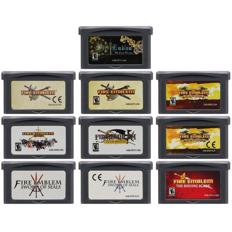 Игровой картридж GBA с эмблемой огня, 32 бит, карта игровой консоли