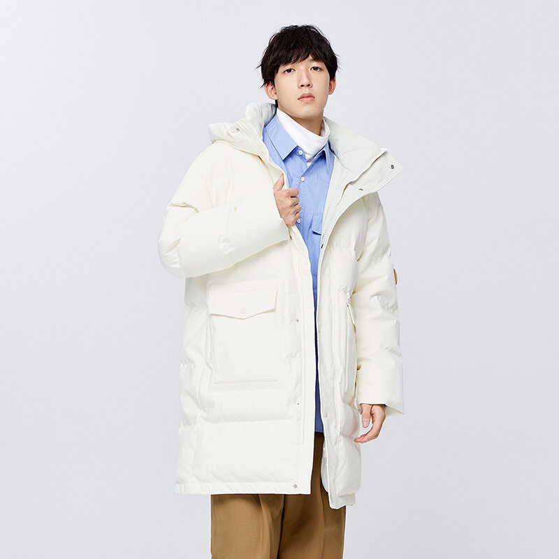 세미 다운 재킷 남성용, 루즈핏 글씨 프린팅, 중간 길이, 일상 통근용 방수 겨울 재킷, 2022 년 겨울 신상품