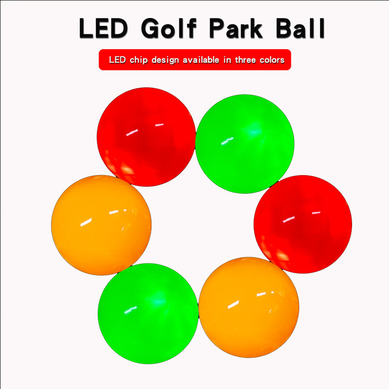 1 szt. LED piłka do parku golfowego wymuszona luminescencja do nocnego treningu Super jasny Outdoor trzy kolory prezent dla golfistów piłka golfowa