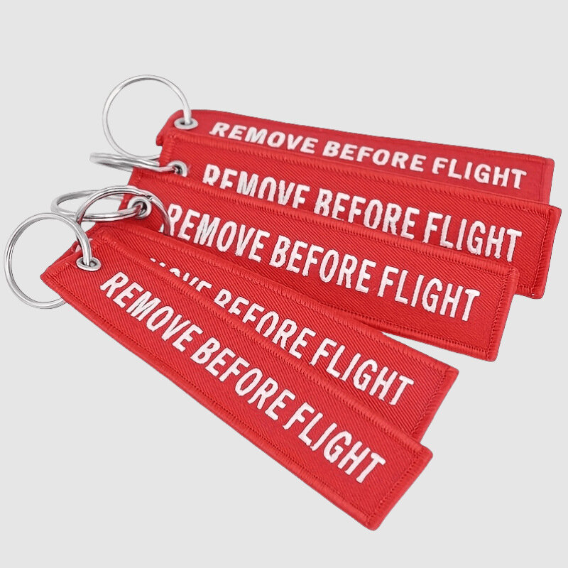 1 Piece Remove Before Flight keychain Red Tag Keyring