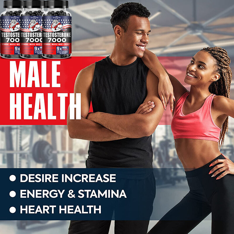 Balincer 남성용 에너지 보충제, 운동 근력 및 에너지 수준, 마른 근육, 근육량 구축, 비 GMO