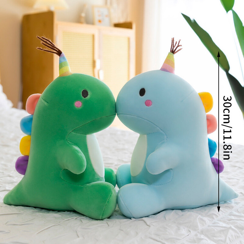 Modelo de peluche de la serie de dinosaurios creativos para niños, almohada de Animal de peluche, juguete para regalo de cumpleaños, nuevo, 11cm, 12cm, 30cm