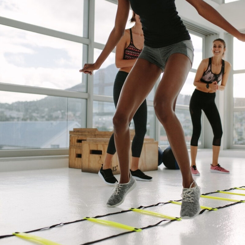 柔軟な敏捷性はしごナイロンはしごジャンプ速度トレーニングフィットネス階段はしごサッカートレーニングエネルギーはしご