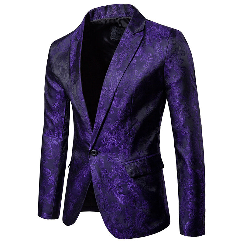 (Jackets + Pants) Men Business Casual Slim Suit Sets Fashion printed Tuxedo Wedding formal dress Blazer stage performances