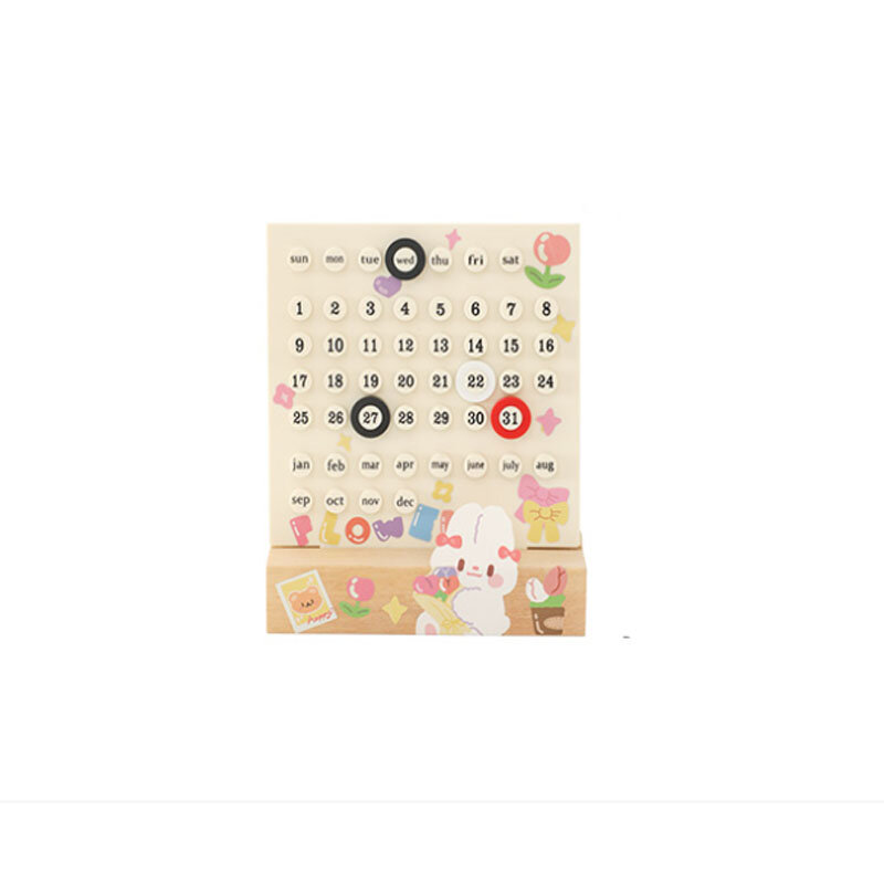 SKYSONIC Ins – calendrier de Table perpétuel, créatif, en acrylique, manuel, décoration de la maison, 3 anneaux, enregistrement de la Date, coffret cadeau