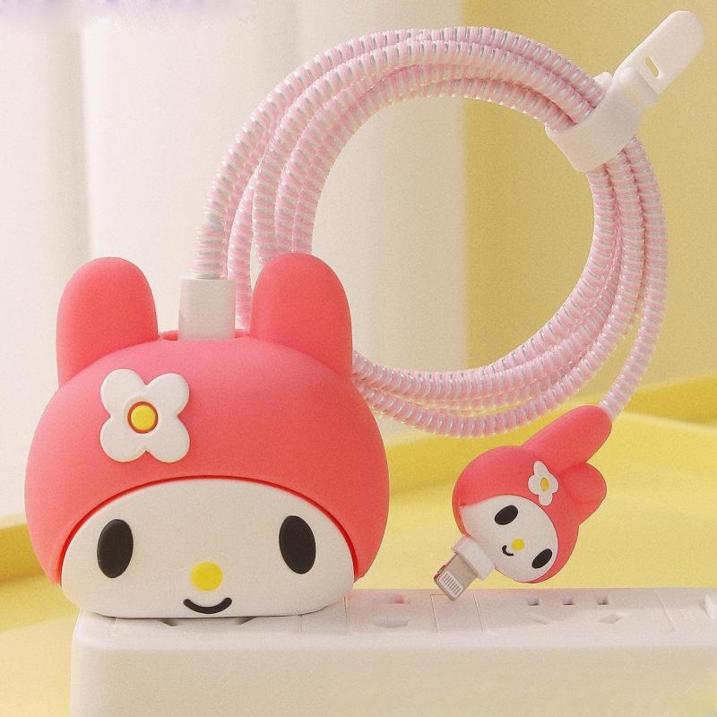 Anime Hello Kitty Charger Smart Cover Cute Cartoon Kuromi Suitable Apple Data Cable Charging Cable Decoration Women Accessories