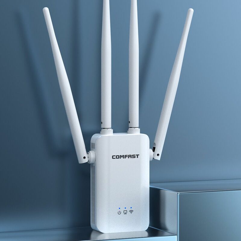 5ghz WiFi Repeater 1200Mbps Router WiFi Extender Amplifier 2.4G/5GHz Wi-Fi Signal Booster Long Range Network with 4*3dBi antenna