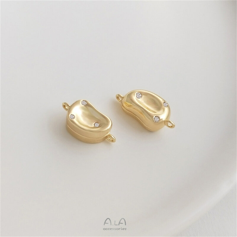 Zunderbes-Fermoir magnétique en forme de pois incrusté d'or 114 carats, bracelet fait main bricolage, collier, bijoux, B852
