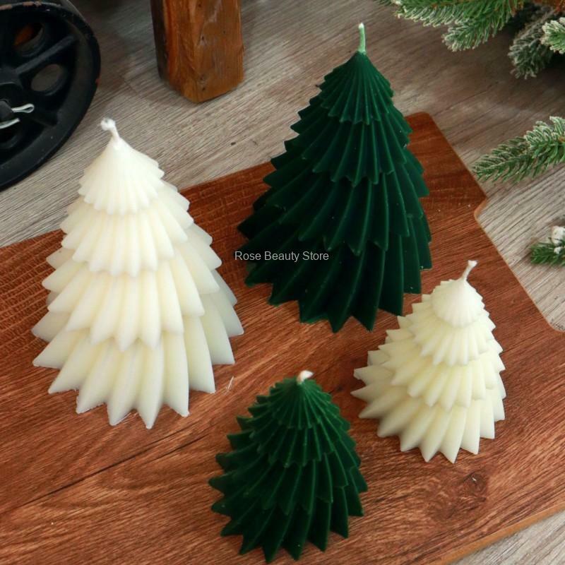 3Dクリスマスツリーシリコーン型、diyキャンドル作るキット、手作り石鹸、石膏樹脂ベーキングツール、クリスマスプレゼント