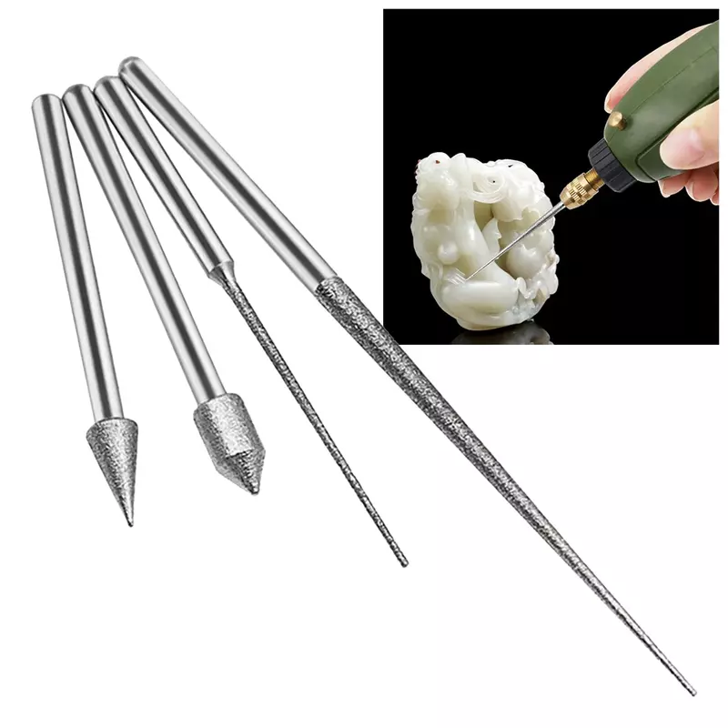 1 PCS Drilling Carving Needle Silver Tool Carving Needle Diamond Electroplating For Metal Glass Jade Engraving Drilling Carving