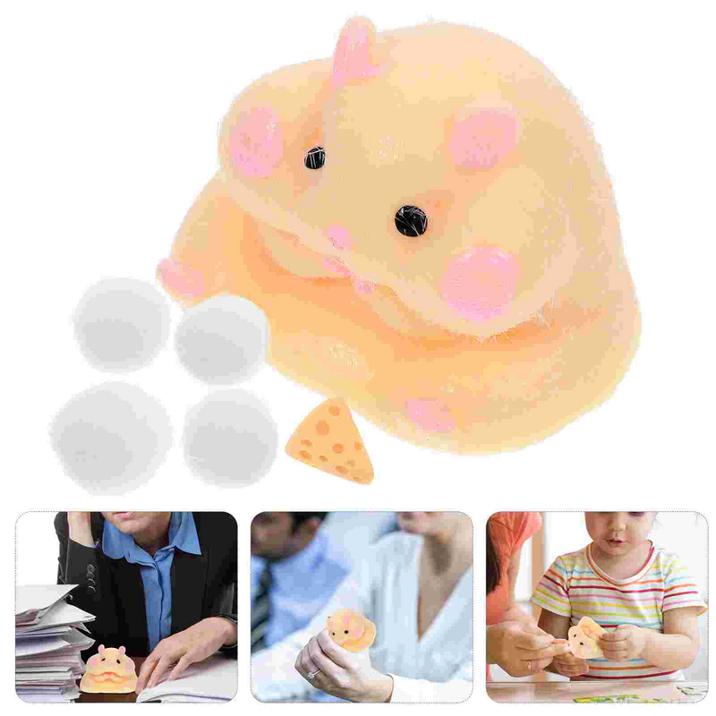 Hámster Dumplings Toy Mouse Squeeze Toys, pequeño, elástico, suave, goma, forma de Animal, divertido