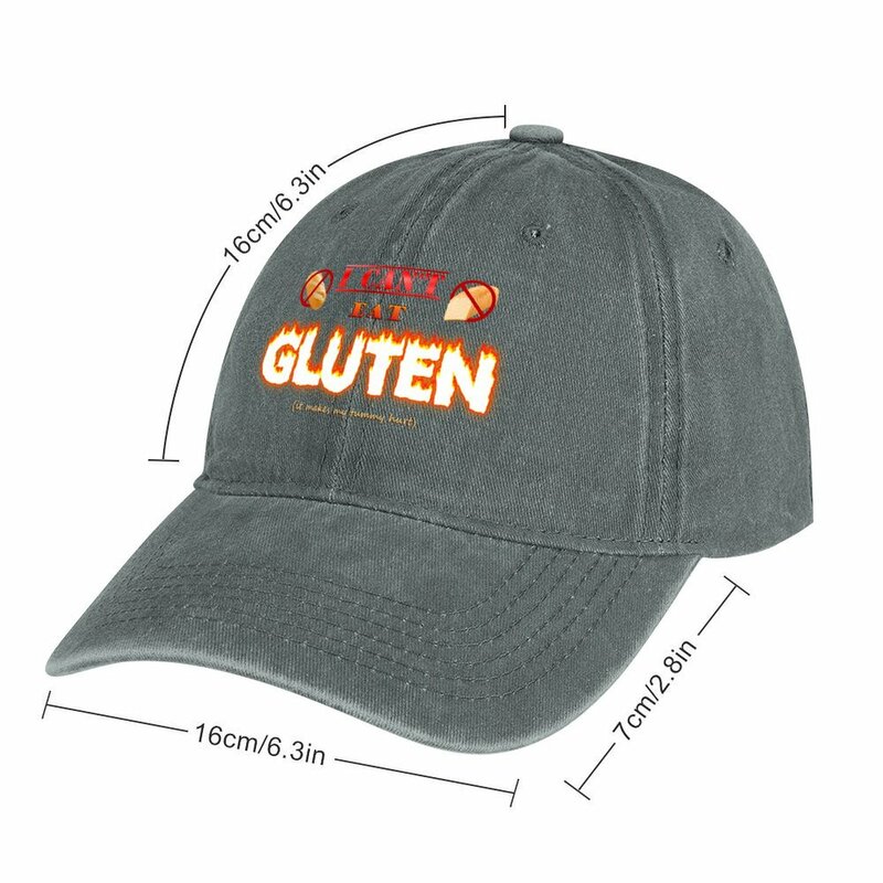I can't eat gluten it makes my tummy hurt gluten intolerant celiac meme Cowboy Hat Dropshipping Horse Hat Luxury Woman Men's