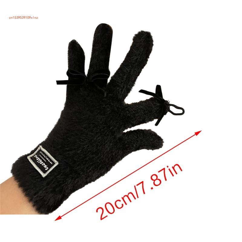 Dikke isolerende handschoenen met volledige vingers Winterwarme handschoenen Harig voor koud weer