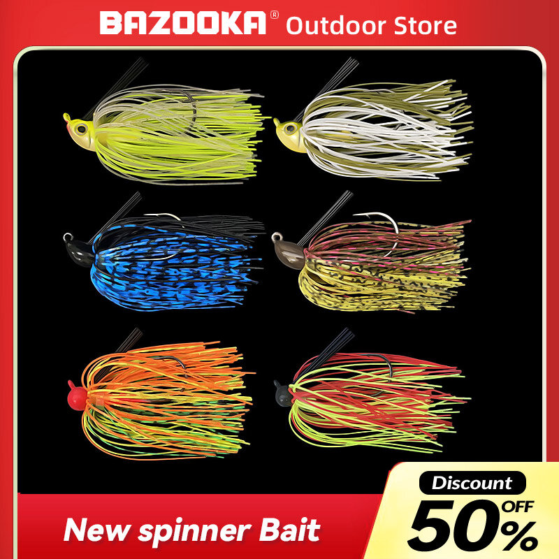 Bazooka Spinnerbait Set Fishing Lure Lead Hook 10g/12g/13.5g gancio in metallo foglio di rame cucchiaio Wobblers Bass paillettes Carp Winter
