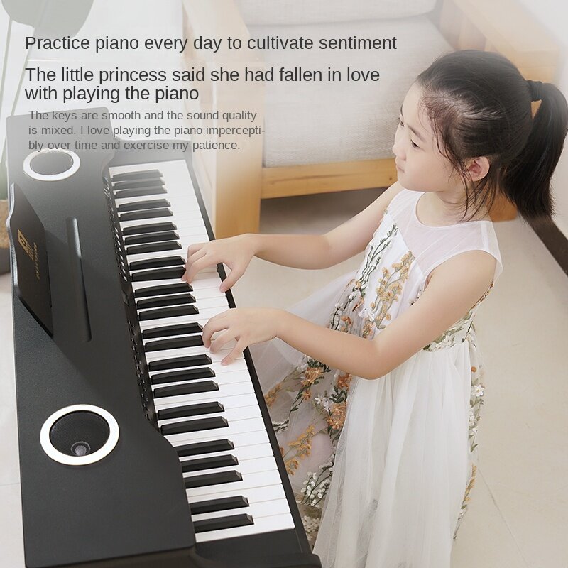 Piano infantil de madeira órgão eletrônico brinquedo 61 chave iluminação instrumento musical pode ser jogado