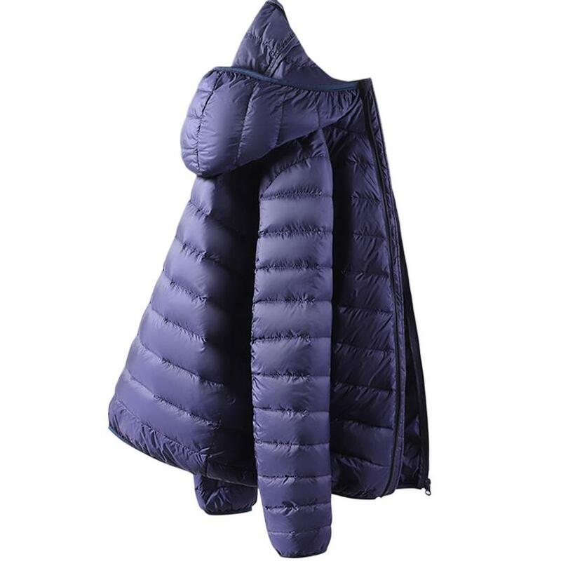 Winter Outdoor Licht und dünne Daunen jacke Herren einfarbig kurze Kapuze ultraleichte Mantel wind dichte warme Outwear plus Größe