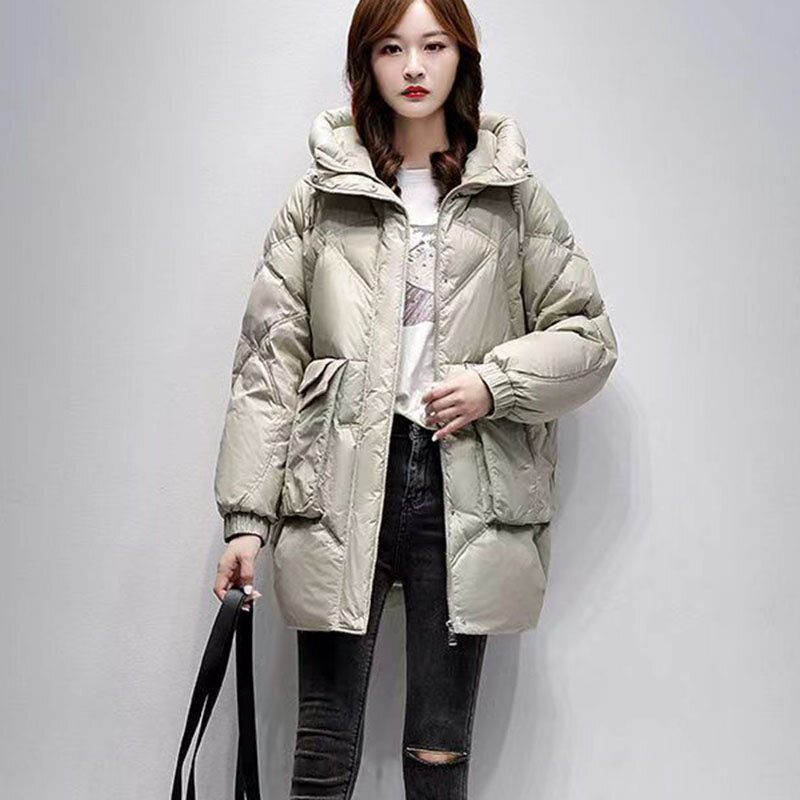 Nuovo cappotto di cotone lungo coreano di alta qualità da donna imbottito in cotone Thicke caldo con cappuccio Parker soprabito femminile giacca imbottita Casual