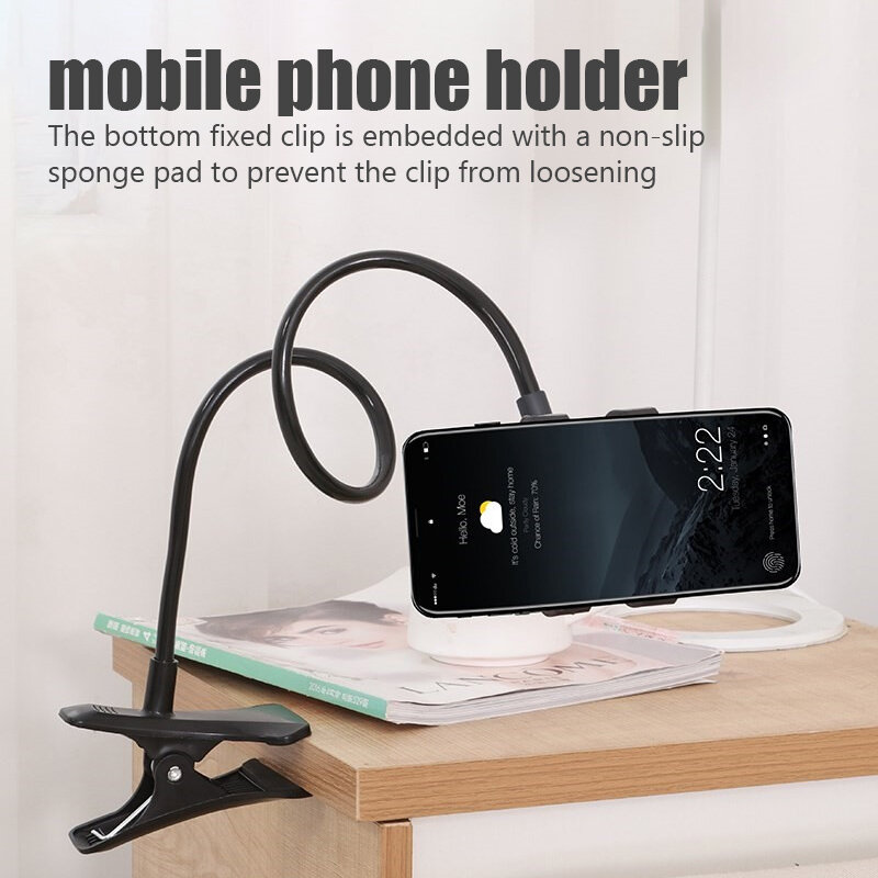 Uniwersalny uchwyt na telefon komórkowy elastyczny uchwyt na telefon regulowany klips do telefonu komórkowy do domowego łóżka na biurko uchwyt mocujący stojak na Smartphone
