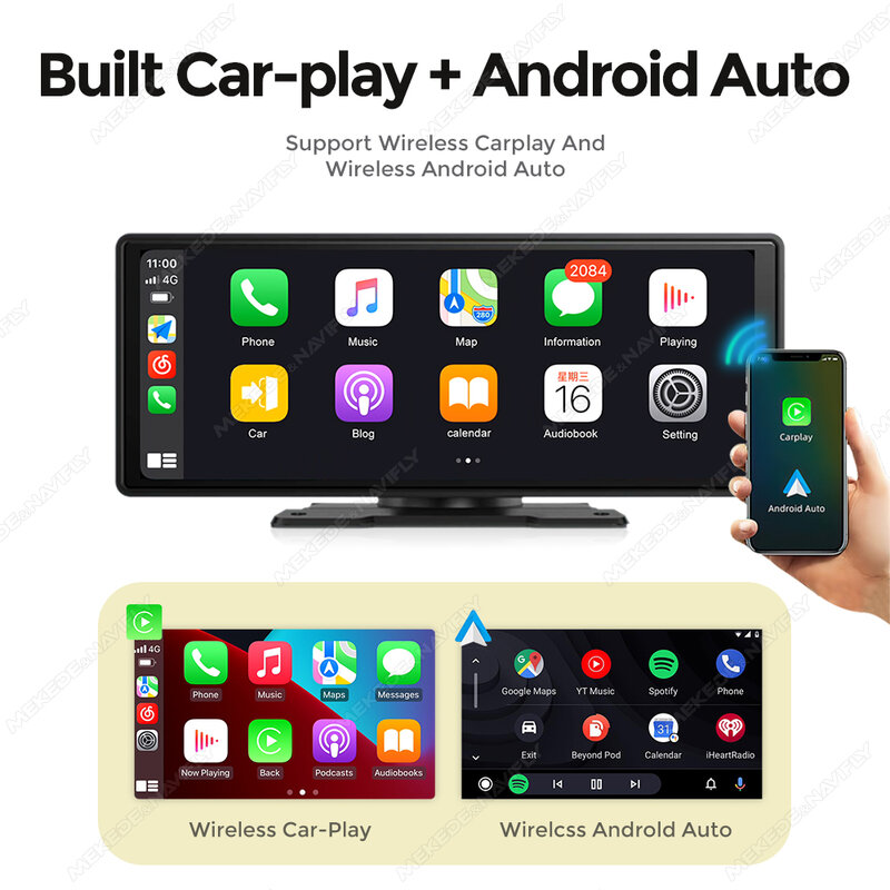 Universal 6.86“10.26“ Central Control Smart Screen Car multimedia radio player Car-Play+Adnroid Auto WIFI AHD BT DSP Mirror Link