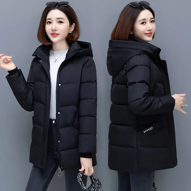 2023 New Winter Jackets Parkas Women Long Hooded Casual Thick Warm Puffer Coat Loose Cotton Padded Female Jacket Outwear