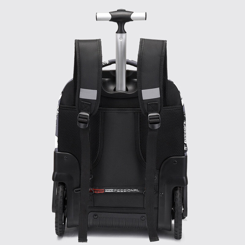 Школьный рюкзак на колесиках для подростков, ранец на колесиках для студентов, сумка-тележка для путешествий и отдыха на открытом воздухе, 19 дюймов